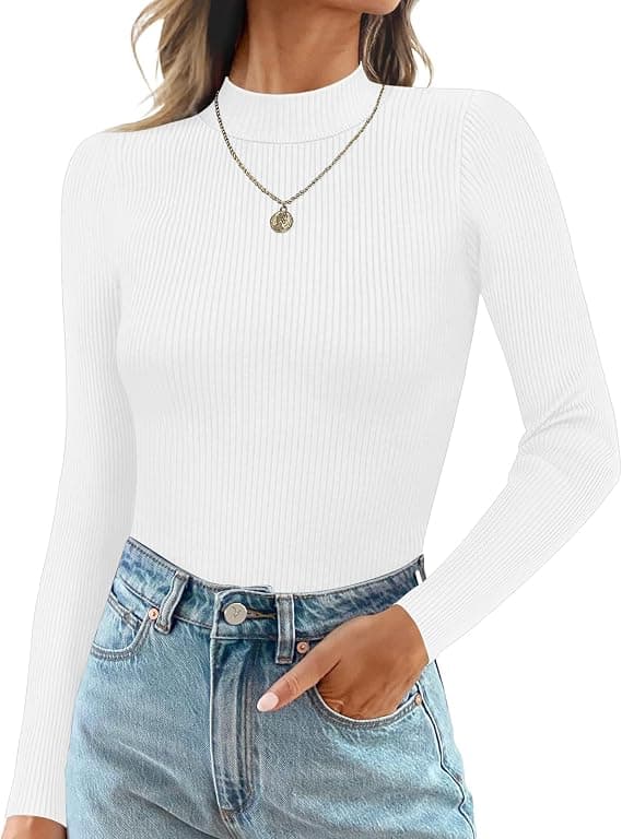 White Long-Sleeve Turtleneck