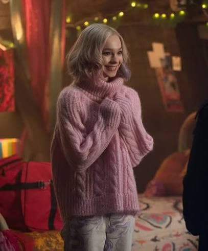 Enid Sinclair Pink Cable Knit Sweater