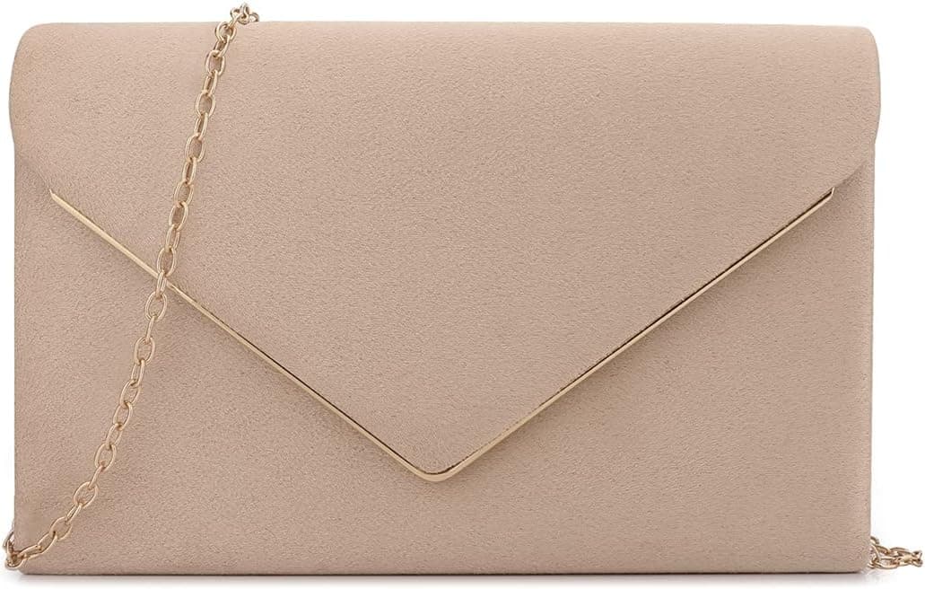 beige envelope clutch purse