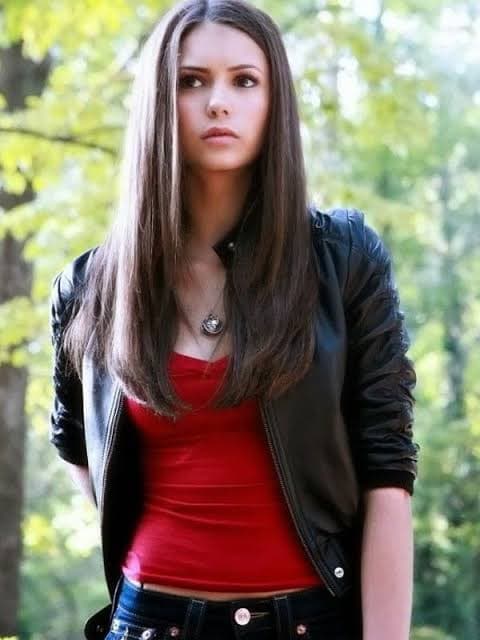 Elena Gilbert Black Collarless Leather Jacket
