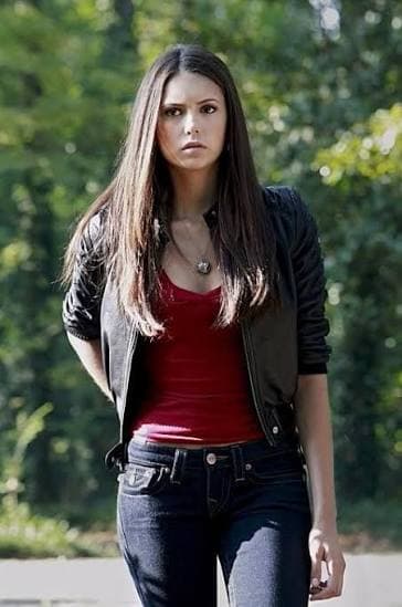 Elena Gilbert Missufe Red Fitted Crew Neck T-Shirt