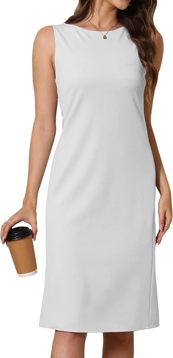 White Midi Sheath Dress