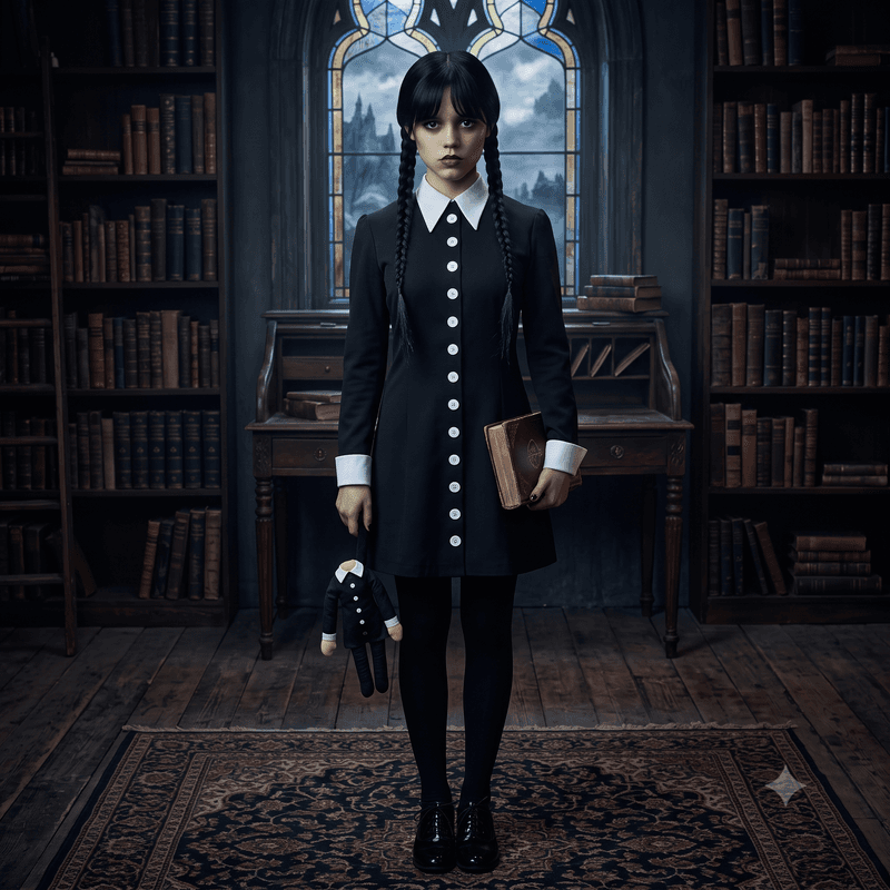 Wednesday Addams Iconic Black Dress Costume